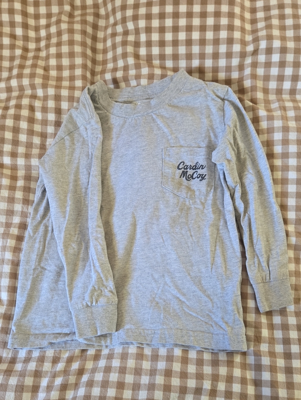 Cardin McCoy Boys' Heather Gray Long Sleeve Pocket Tee